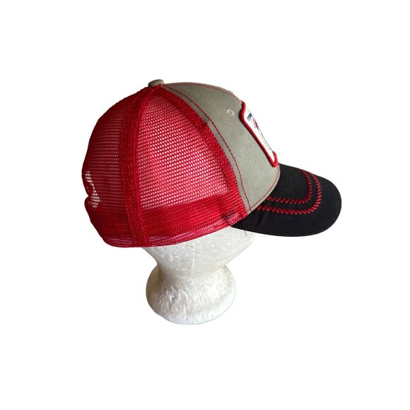 Lucky 7 USA Shark Embroidered Red & Black Trucker Hat Adjustable - Picture 4 of 8